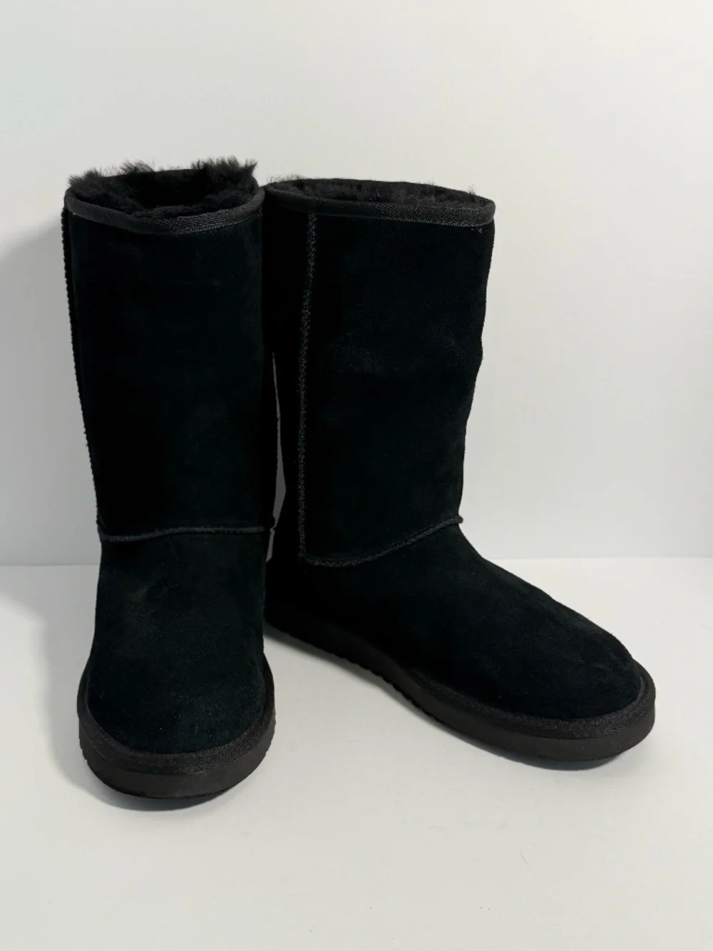 Koolaburra by UGG Koola Tall Black Suede Sheepskin Fur Winter Boots Women's Sz7